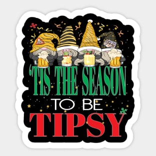 Funny Tis The Season To Be Tipsy Beer Drinks Christmas Xmas Sticker